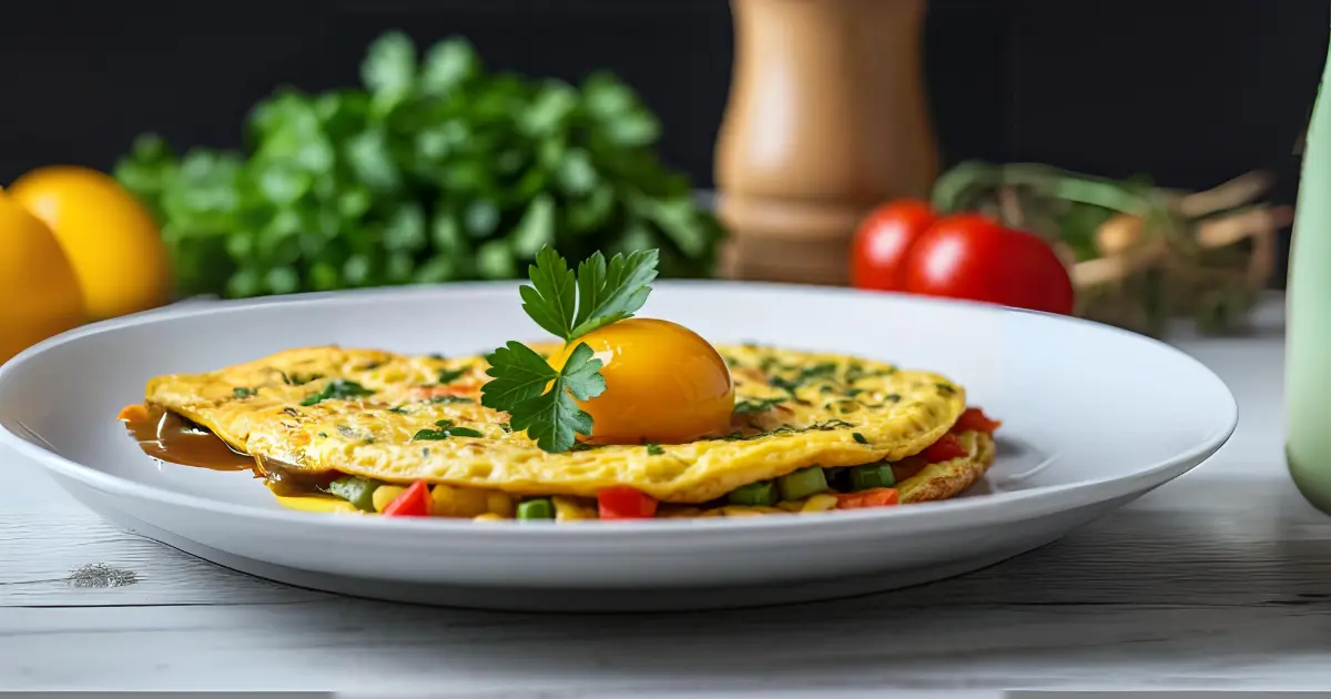 Duck Egg Omelette with Vegetables